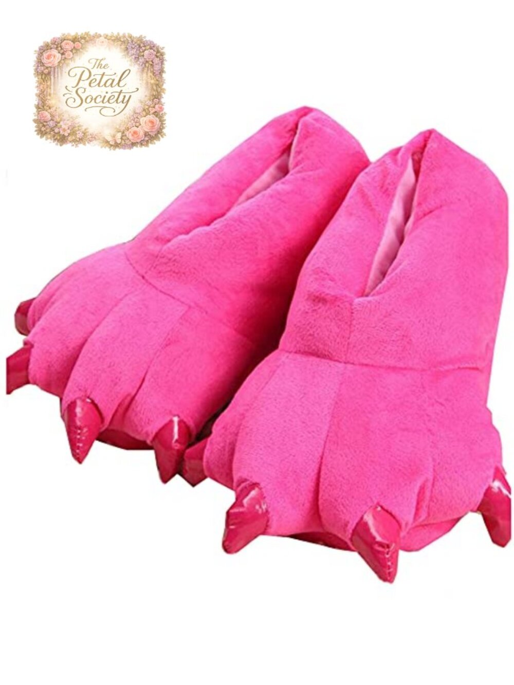 Unisex Plush Animal Paw Slippers Fuzzy Warm House Shoes Dinosaur Claw